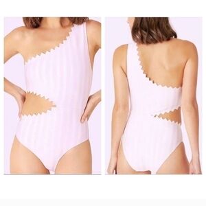 New With Tag Onia Betty Macro Stripe Cradle Pink One Piece Swimsuit NWT XS